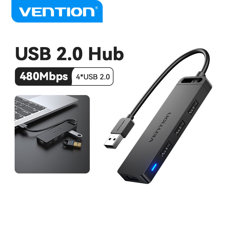Vention USB Port HUB 2.0 Multi 4 USB Adapter with Micro Charge Power High Speed OTG for PC Laptop Le