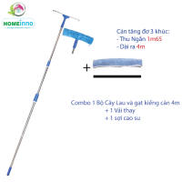 Bộ Cây Lau Kính Gạt Nước Kính Cán Tăng Đơ Thu Ngắn 16m - Kéo Dài 4m Homeinno Loại 2 Đầu Rời