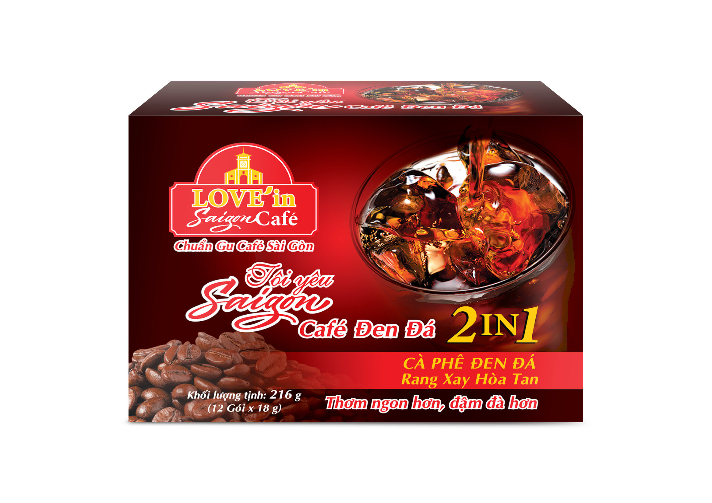 Cafe Đen Đá Rang Xay Hòa Tan 2IN1 LOVE’IN SAIGON CAFE Khánh Hòa NutriFoods - Chuẩn Gu Cafe Sài Gòn Đ