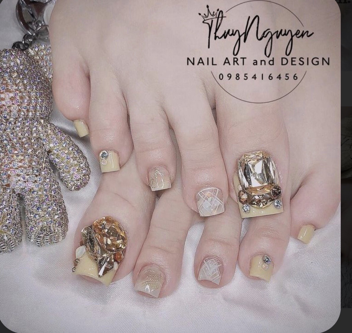 (FREESHIP +QUÀ TẶNG) Móng chân giả giá rẻ/ nail thiết kế/ nailsbox/ Móng úp chân/ móng chân giả đính đá