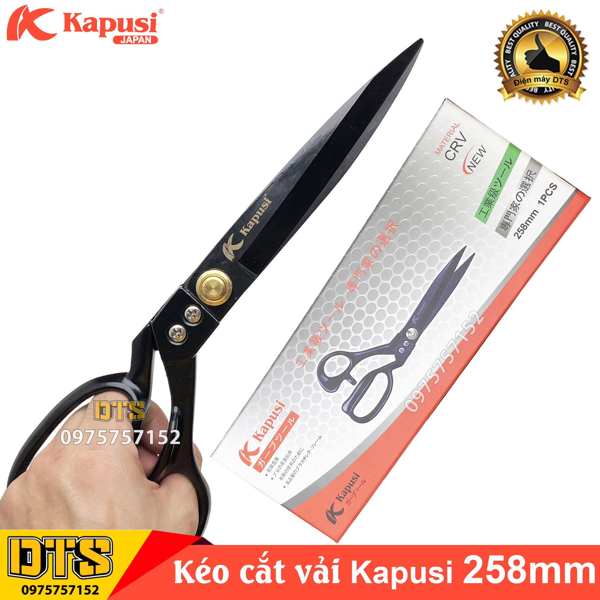 Kéo cắt vải chuyên thợ may thép Nhật Kapusi 258mm kéo cắt may thiết kế thời trang siêu sắc bén chịu 