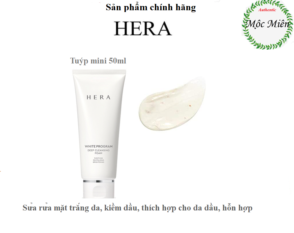 [Hcm]Sữa Rửa Mặt Trắng Da Kiềm Dầu Hera White Program Cleansing Foam Tuýp 50Ml