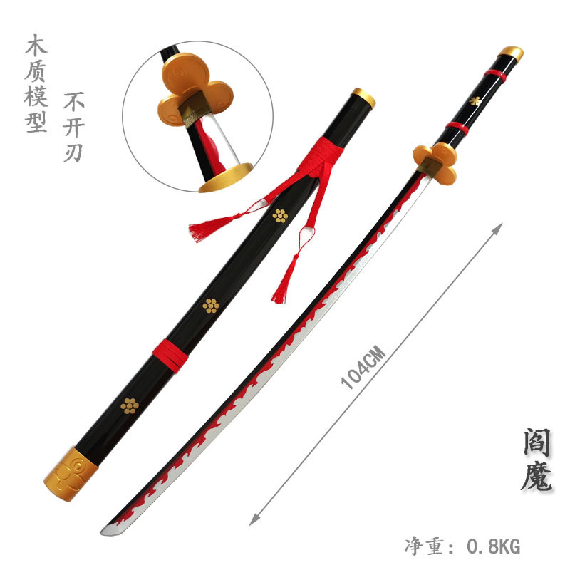 Mô hình kiếm gỗ kiếm thanh gươm diệt quỷ kiếm nhật katana kiếm gỗ dài 1m kiếm gỗ zoro kimetsu no yai