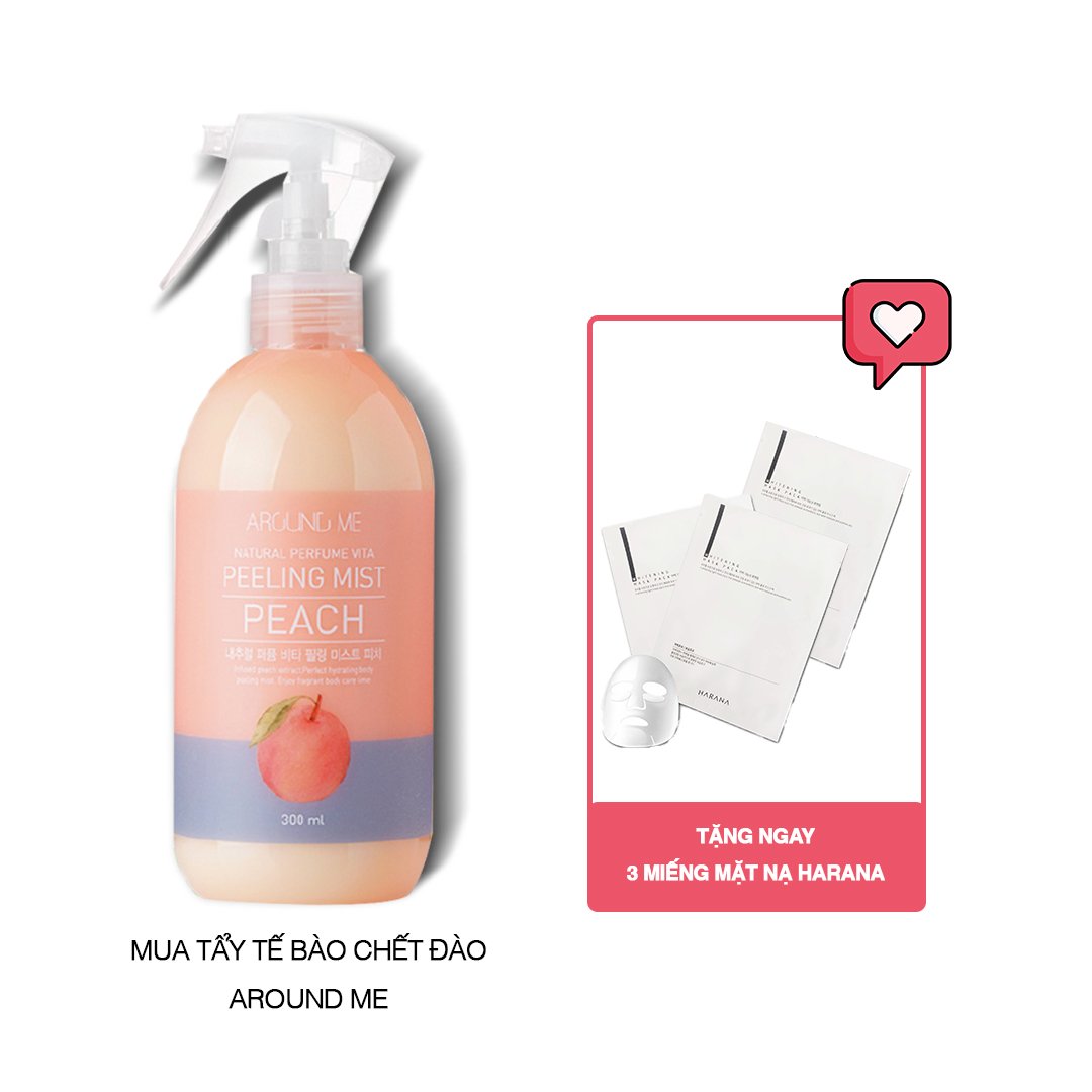 [Hcm]Xịt Tẩy Tế Bào Chết Around Me Toàn Thân Hương Đào Vita Peeling Mist Peach 300Ml