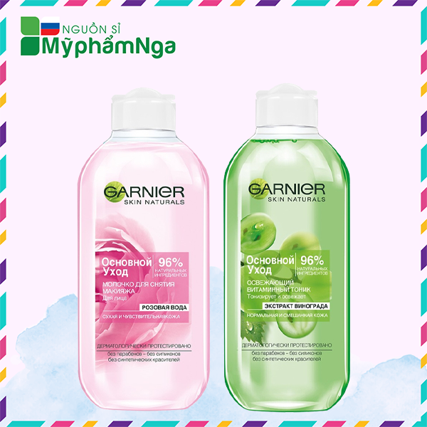 [Hcm]Nước Hoa Hồng Garnier - Toner Garnier Hoa Hồng Nho (Mẫu Mới Nhất Date Mới Nhất Chai Trong Suốt)