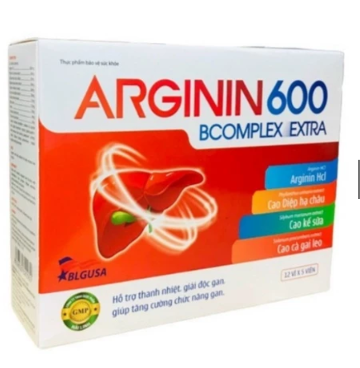 Arginin 600 BCOMPLEX EXTRA bổ gan mát gan hạ men gan tăng cường chức năng gan noi
