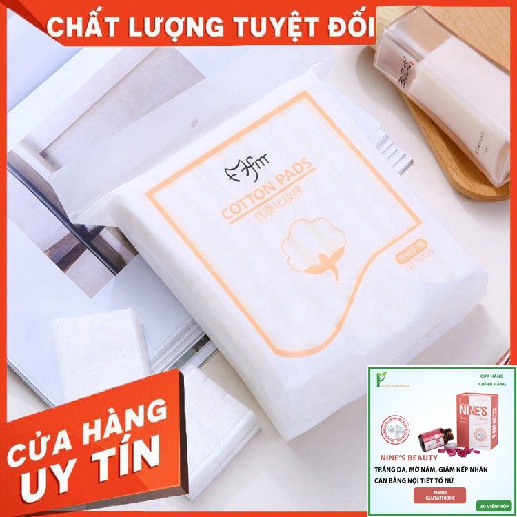 [Chính Hãng] Bông Tẩy Trang 3 Lớp Cotton Pads Túi 222 Miếng Nội Địa Trung - Nines Beauty Nines [Có Sẵn]