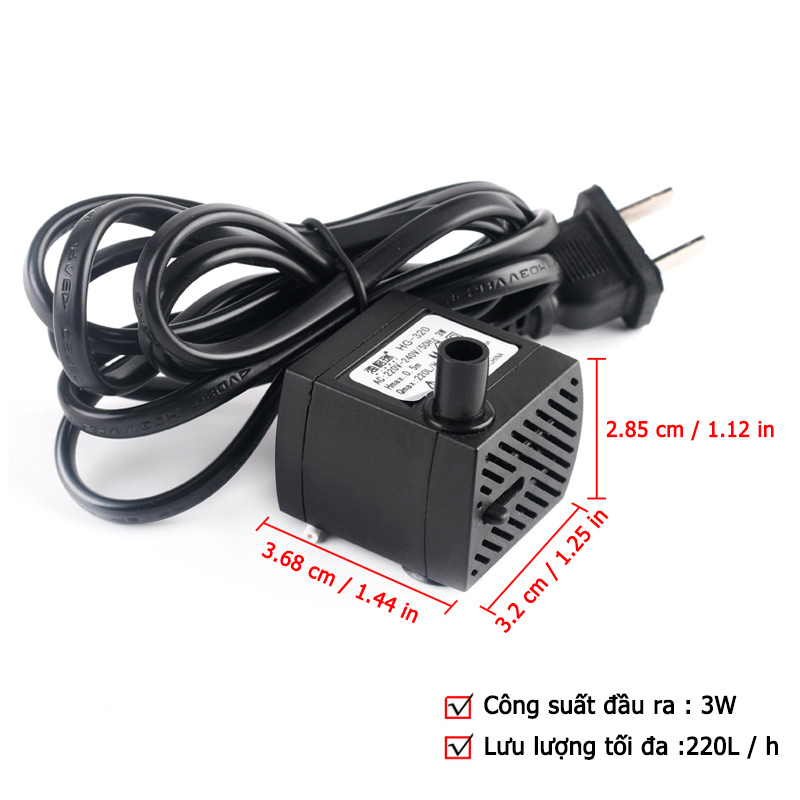 3W 4W 5W 8W Máy bơm nước mini bể cá thủy cảnh Máy bơm lọc nước hồ cá cảnh bơm quạt hơi nước