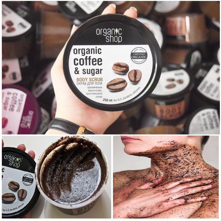 Kem tẩy da chết toàn thân Organic Coffee & Sugar Body Scrub 250ml mang đến cho làn da sự mềm mại dịu dàng và mùi thơm thanh thoát trên da