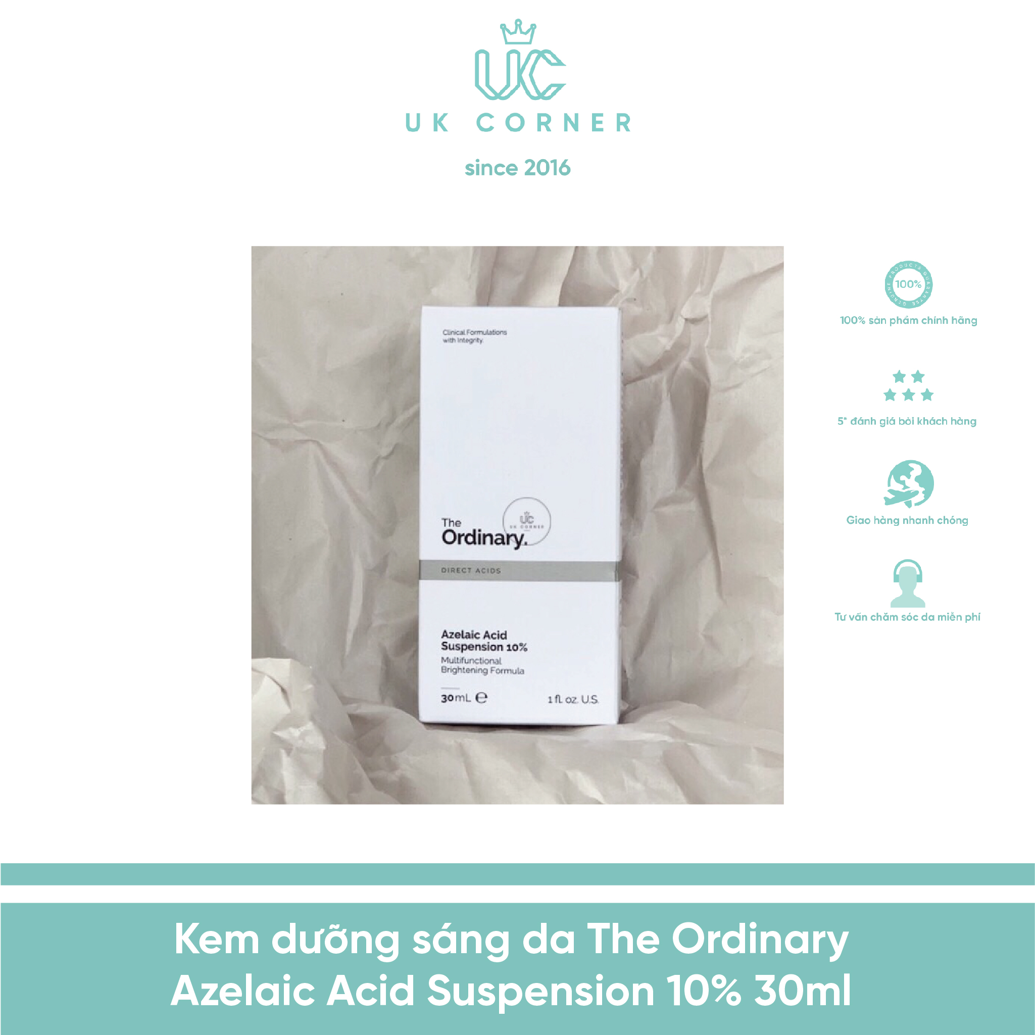 Kem Dưỡng Sáng Da The Ordinary Azelaic Suspension 10% 30Ml