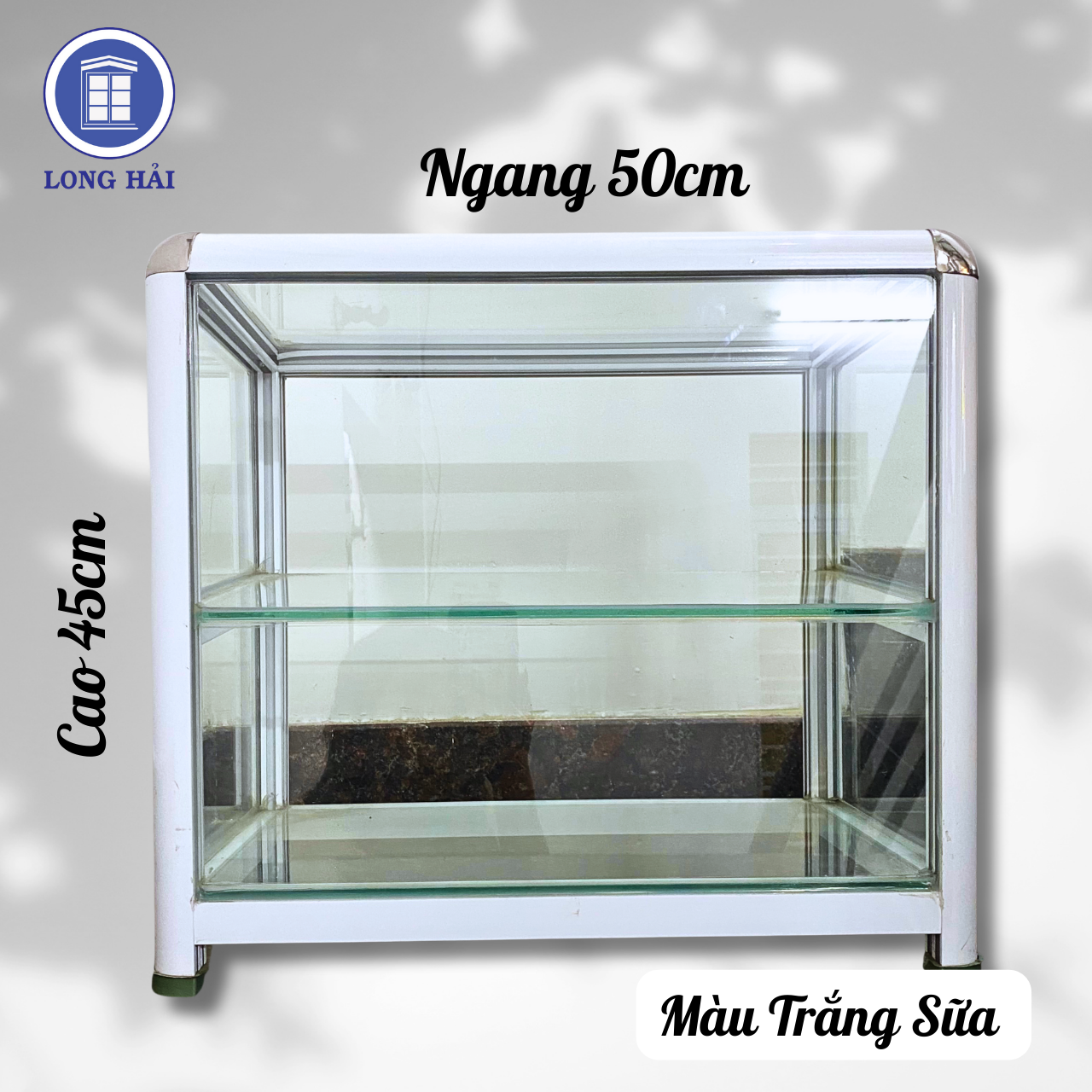 Tủ bán hàng ăn 50 x 30 x 45 nhôm kính bền đẹp