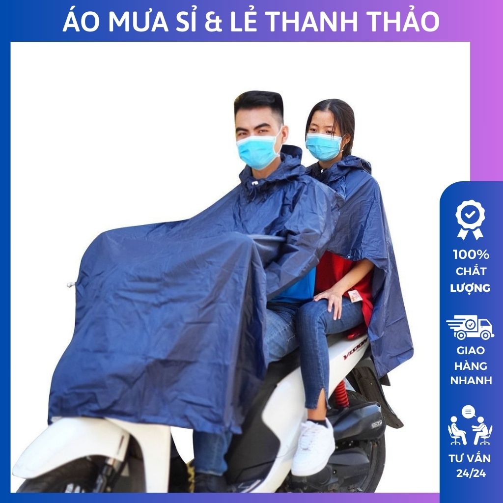 Áo Mưa Vải Dù Hai Đầu  Áo Mưa Vải Dù Hai Người Áo Mưa Vải Dù Cánh Dơi Sẻ Tà  Hai Đầu .áo mưa đi xe m