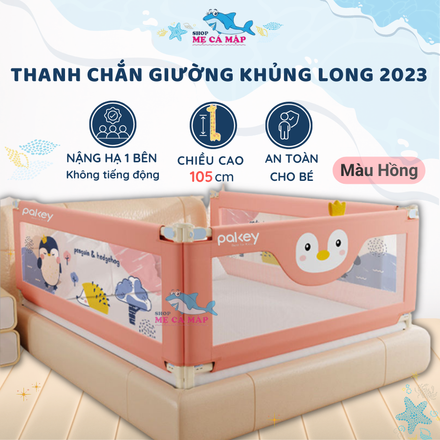 Thanh Chắn Giường Pakey NV2 Nâng Hạ Dạng Trượt Dễ Dàng Thanh Chắn Giường Có Khóa Xoáy 2 Chiều Bọc Xố