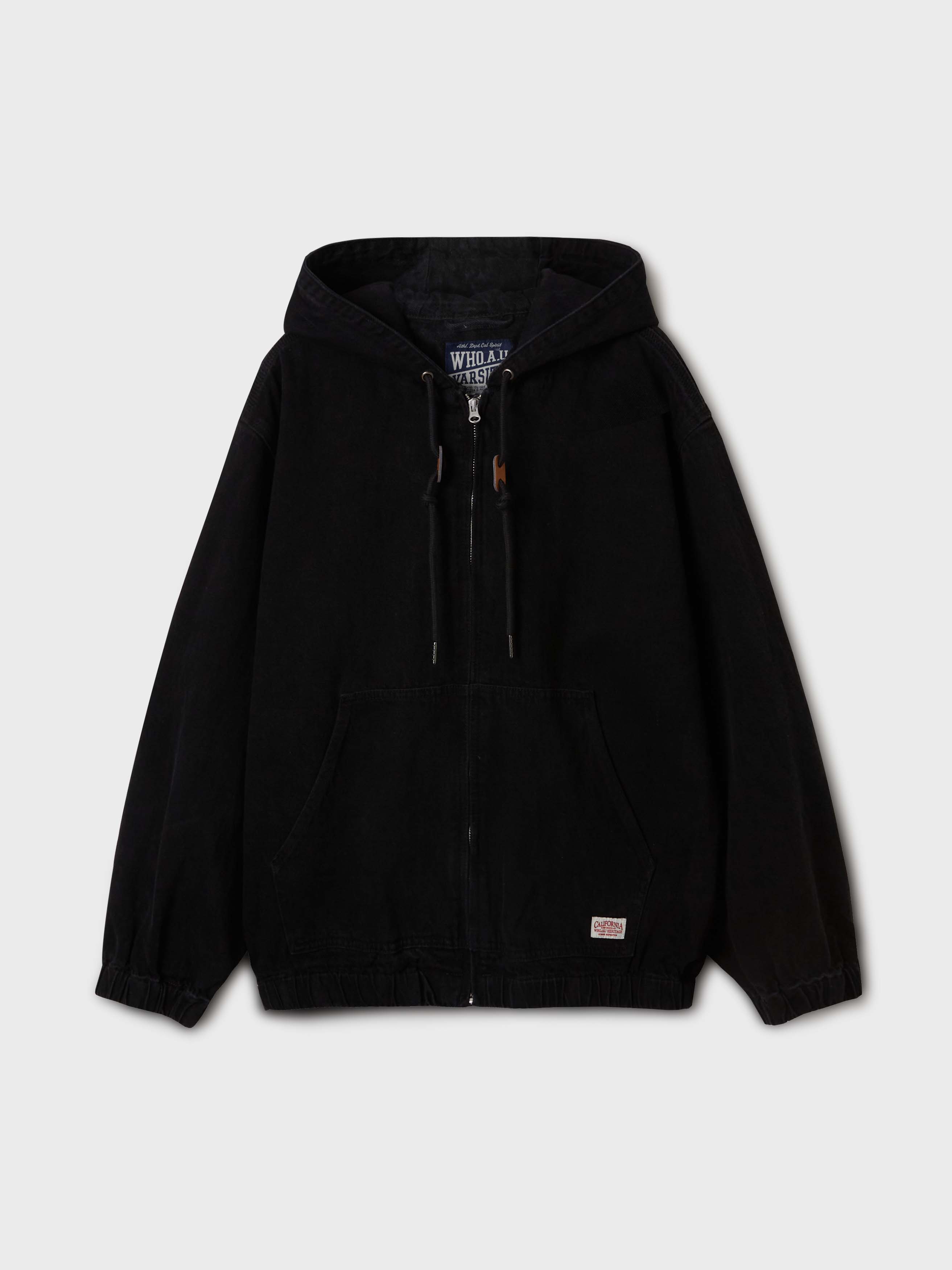 WHOAU Áo Khoác Denim Hoodie Zip-up_WHJKF2293U
