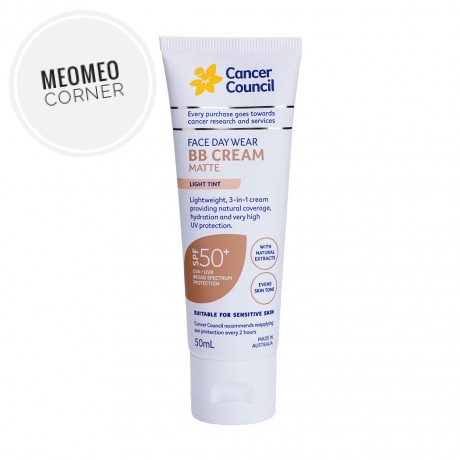 [Hcm]Kem Chống Nắng Dưỡng Ẩm / Kem Nền Cancer Council Bb Cream Light Tint Sáng Da Tự Nhiên Spf50+ Uva - Uvb 50Ml