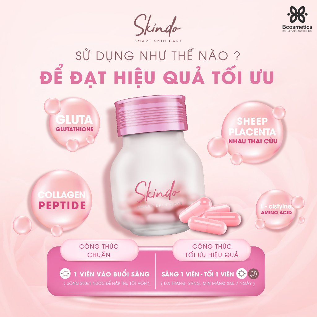 Viên Uống Giảm Nám Trắng Da - Skindo Smart Skin Care 30 viên