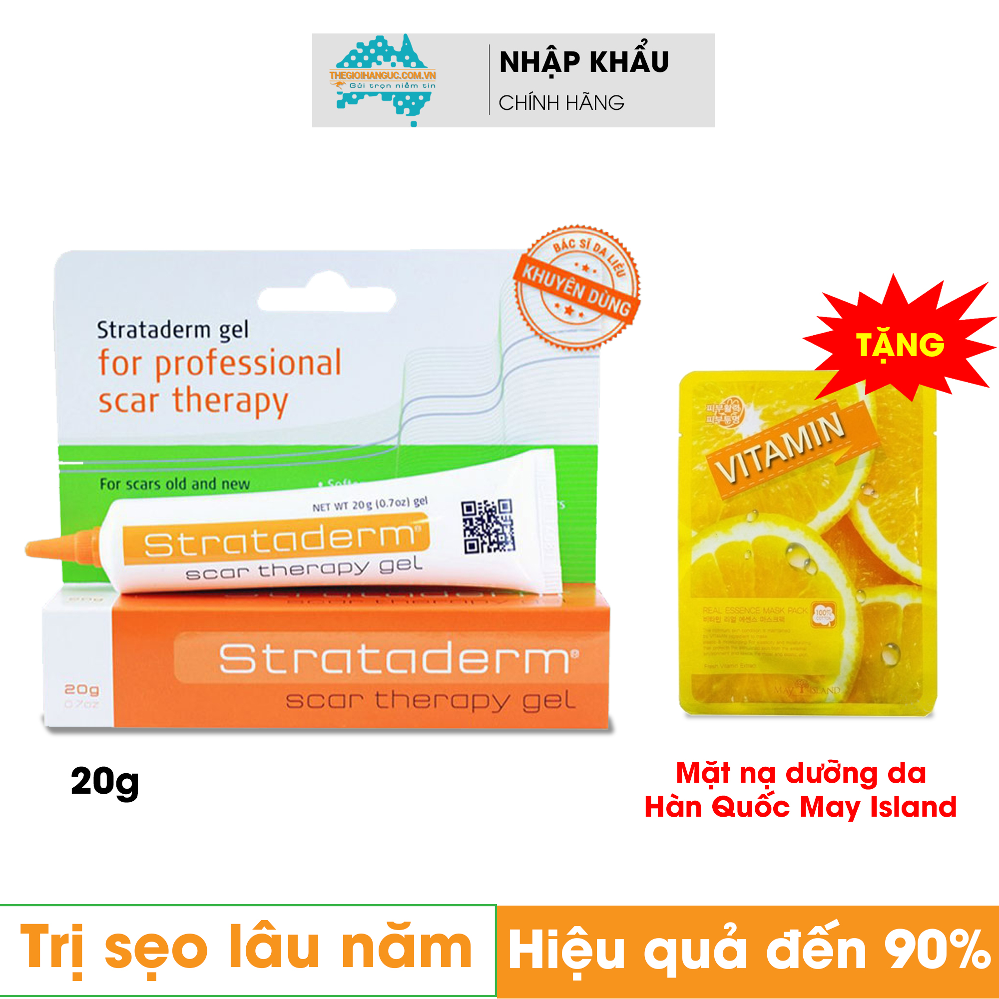 [Hàng Chính Hãng] Gel Xóa Mờ Sẹo Strataderm - Trị Sẹo Xóa Mờ Sẹo Lâu Năm Sẹo Lồi Sẹo Thâm (Loại 5G 10G 20G)