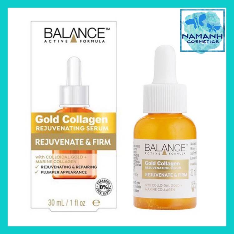 Tinh chất Gold Collagen làm chậm lão hoá da – cải thiện dần cho làn da hoàn hảo nhất Balance Active Formula Gold Collagen Rejuvenate Serum 30ml