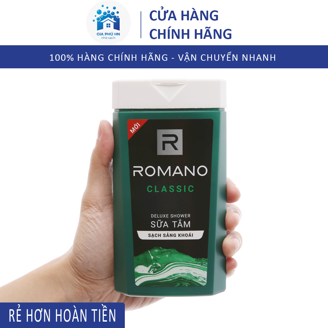 [SL Có Hạn] Sữa Tắm  ROMANO Hương Bạc Hà Sạch Sảng Khoái Sữa Tắm Nam ROMANO Chai 150G