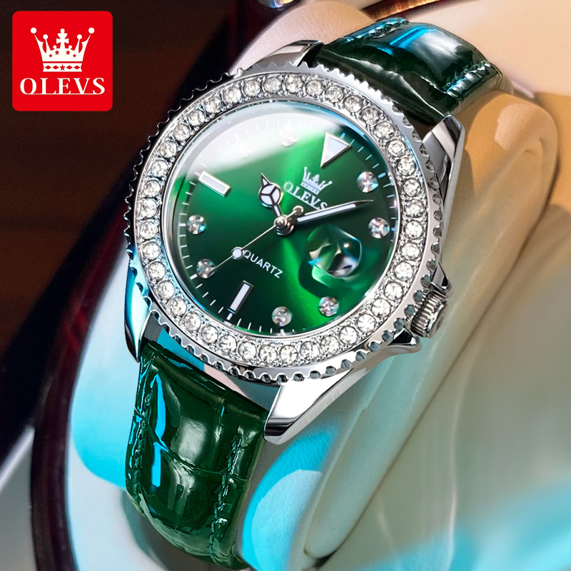 Sản Phẩm Mới! Đồng Hồ Nữ OLEVS Hàng Đầu Đang Giảm Giá Đồng Hồ Rolex Kim Cương Sang Trọng Chống Nước Chính Hãng 2023 Cho Nữ