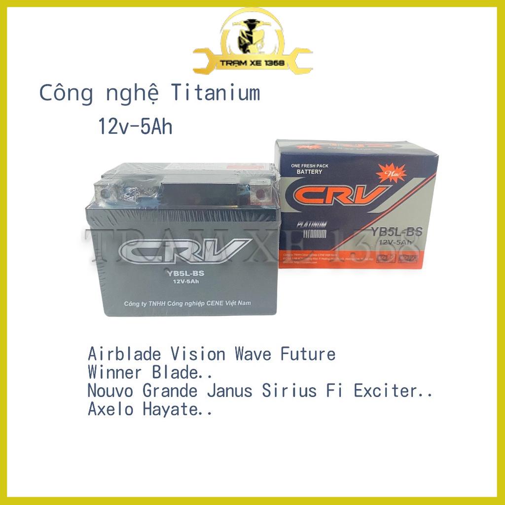 (Mới 100%) Bình Ắc Quy CRV (12v-5Ah) Bình Điện Xe Wave S/RS/RSX Winner Nouvo Ab110 Hayate Sirius Fi 