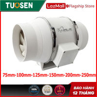 Quạt thông gió phi 75mm 100 125 150 200 250mm 300mm đường ống tròn áp lực xiên động lực mạnh hút mùi thông gió nhà bếp nhà vệ sinh KHALIK