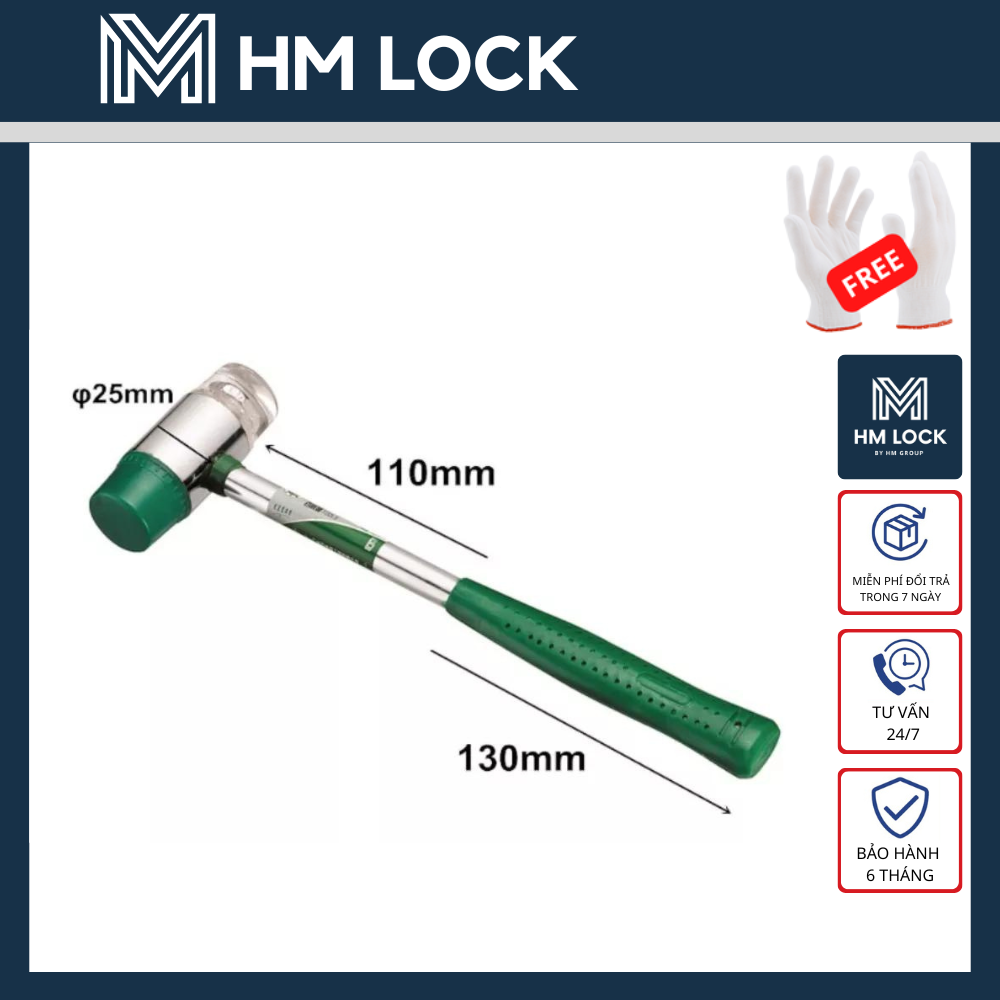 BÚA CAO SU 2 ĐẦU BERRYLION 30mm - HÀNG CAO CẤP CHẤT LƯỢNG TỐT - HM LOCK