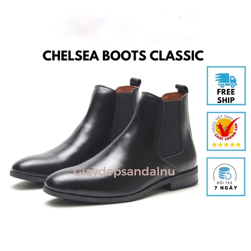 Bốt nam nữ cổ chun 4 mùa Cao Cấp - Giày boots nam Chelsea Boots Clic đế khâu ( đặt lùi 1 size)