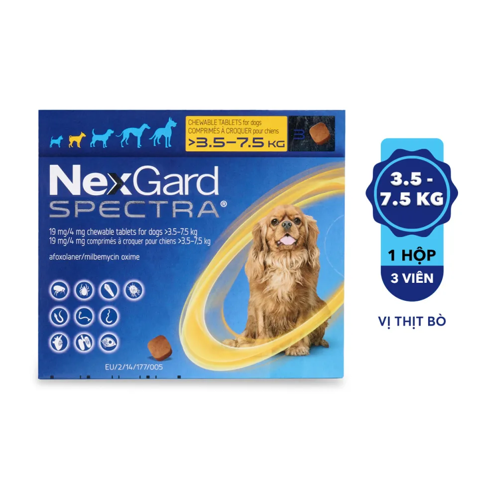 [ NexGard SPECTRA ] Viên nhai cho chó 3.5-7.5kg 1 viên Petemo Pet Shop