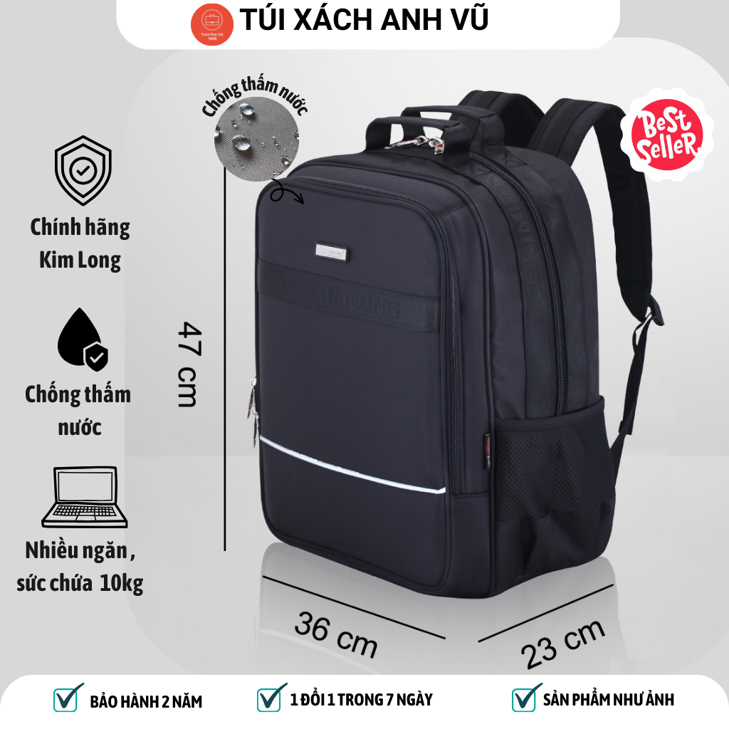Balo Du Lịch Đi Phượt Cỡ Lớn Chính Hãng Kim Long KL047Balo Laptop đựng vừa laptop 17 inch  Ba lo Đi 