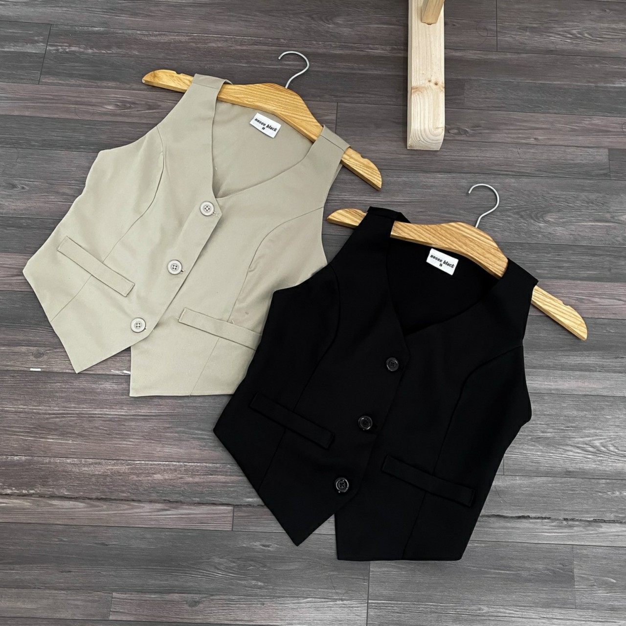 Áo gile nữ 2 túi cơi áo vest cổ tim sát nách nhiều màu sang chảnh
