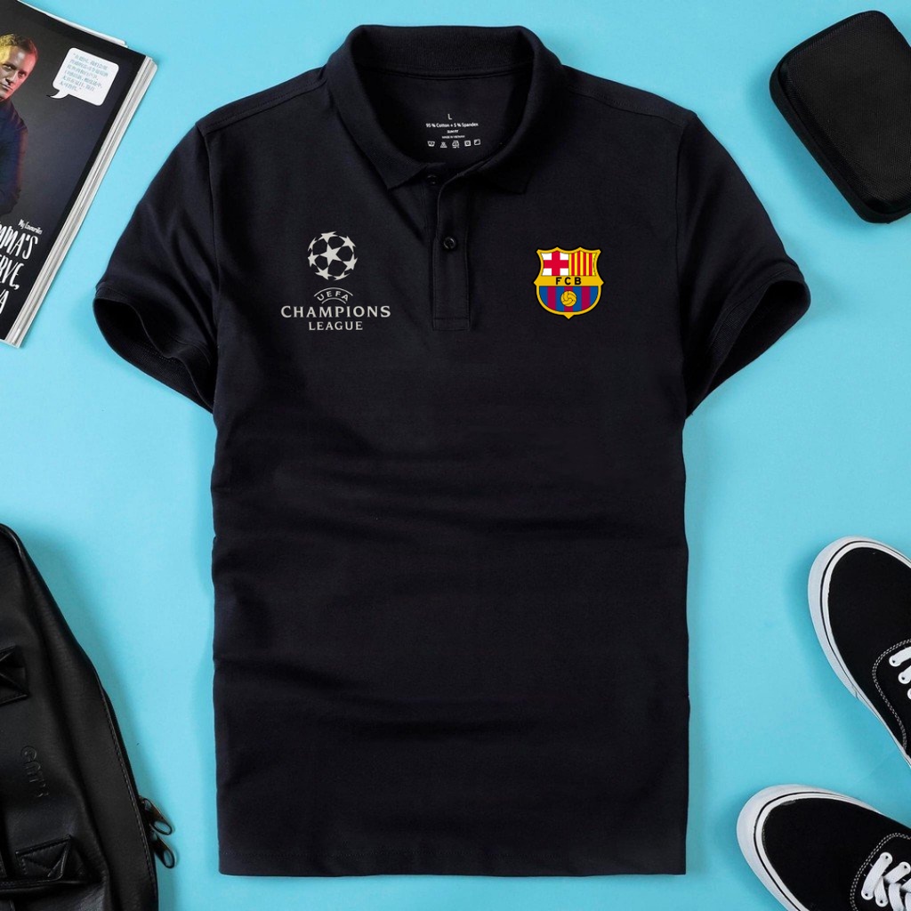 áo thun có cổ áo polo nam nữ barca siêu đẹp chất vải cotton cá sấu gai mịn thời trang thể thao thanh lịch cao cấp