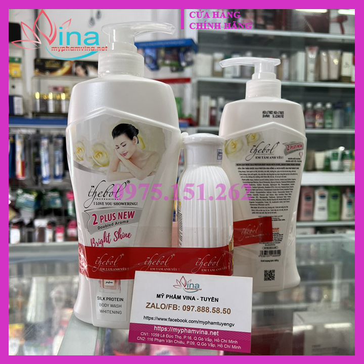 SỮA TẮM THEBOL EM TẮM ANH YÊU 650ML - HOA HỒNG LÁ NEEM NƯỚC HOA PHÁP (MÀU TRẮNG)