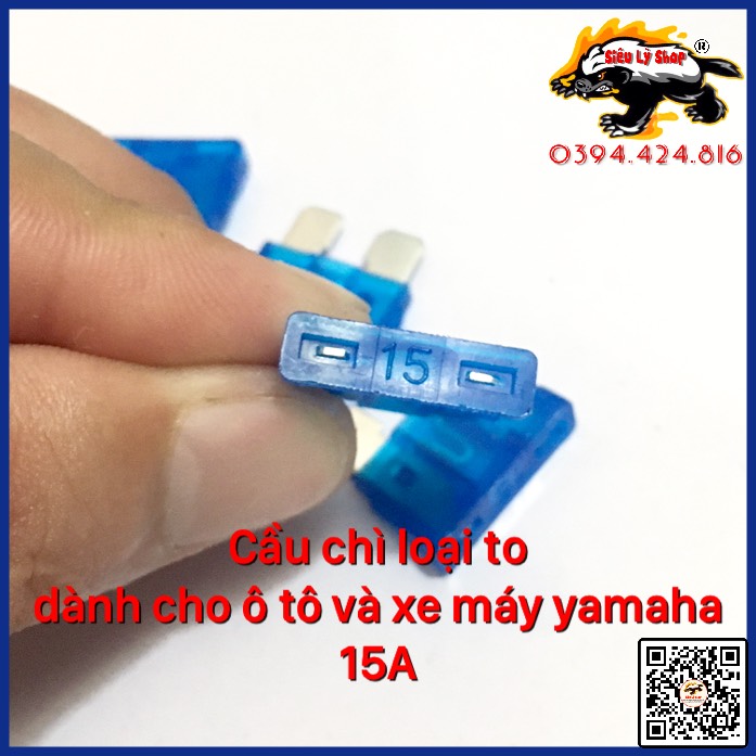 Cầu chì loại to 15A dành cho ô tô và xe máy Yamaha - Túi 5 cái