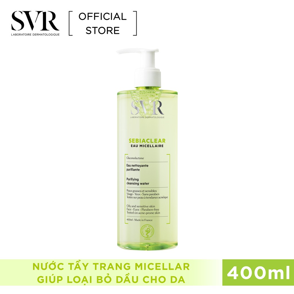 Nước Tẩy Trang Svr Sebiaclear Eau Micellaire Dành Cho Da Nhạy Cảm Da Dầu