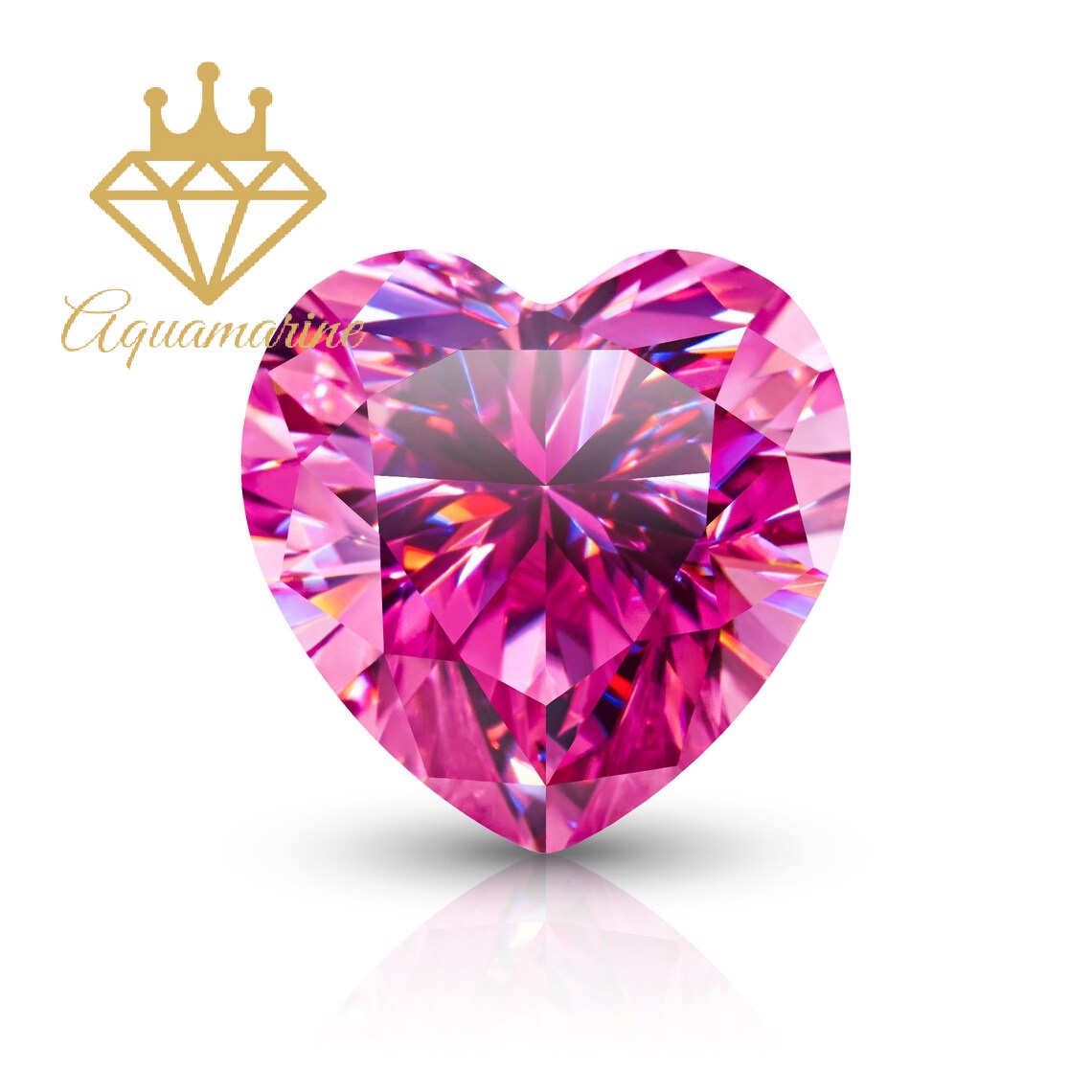 (Size 4 ly) Kim cương nhân tạo Moissanite giác cắt Heart màu hồng