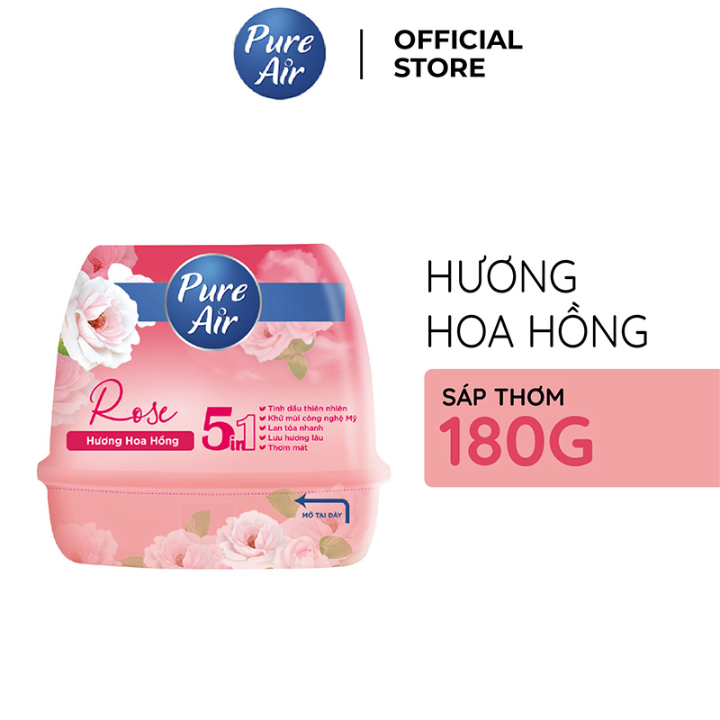 Sáp thơm khử mùi Pure Air hương Oải hương/Cam chanh/Hoa anh đào/Hoa hồng 180g