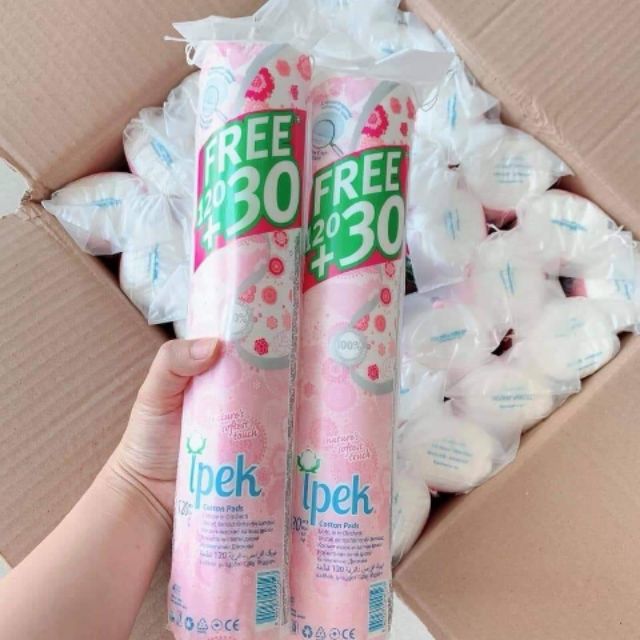 150 Miếng Bông Tẩy Trang Ipek Cotton Pads Thổ Nhĩ Kỳ – Giúp tẩy trang sạch tiết kiệm toner