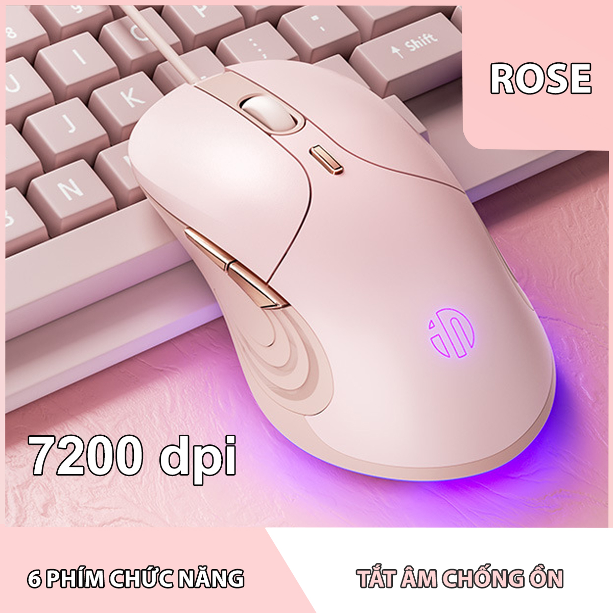 Chuột máy tính gaming Sidotech Inphic PB1 bản có dây 4800 DPI  điều chỉnh 3 cấp độ thiết kế công thá