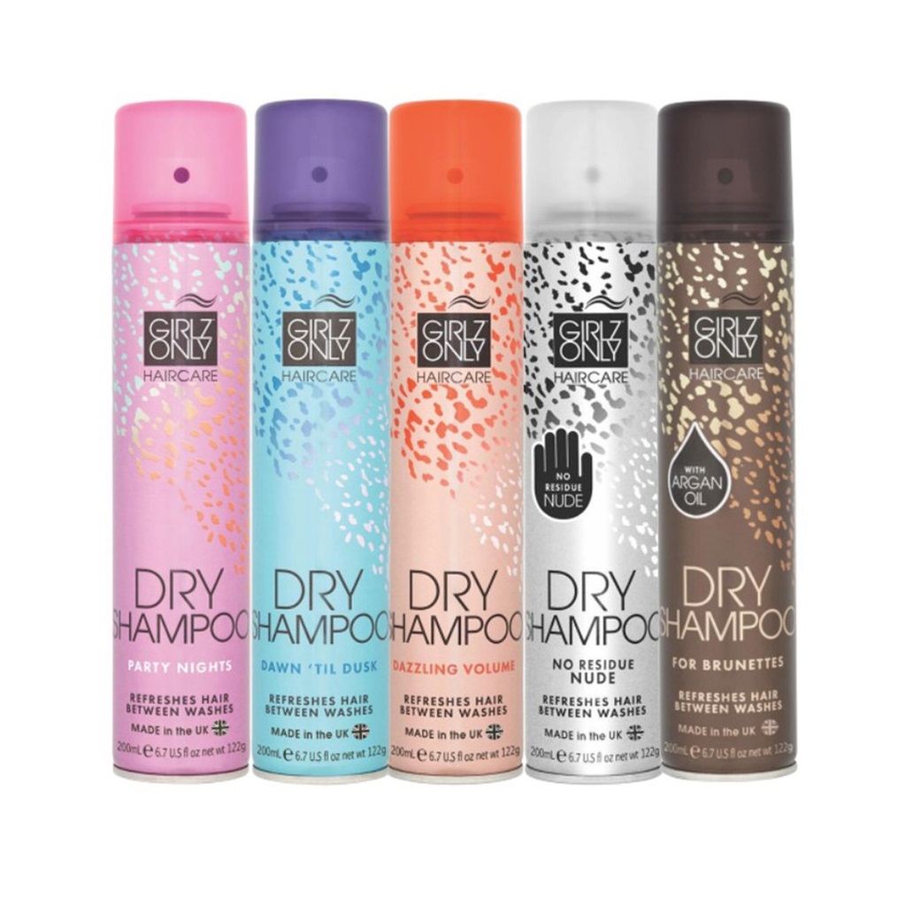 [Hcm]Dầu Gội Khô Girlz Only Dry Shampoo Party Nights | Dawn Til Dusk | Dazzling Volume | No Residue Nude 200Ml