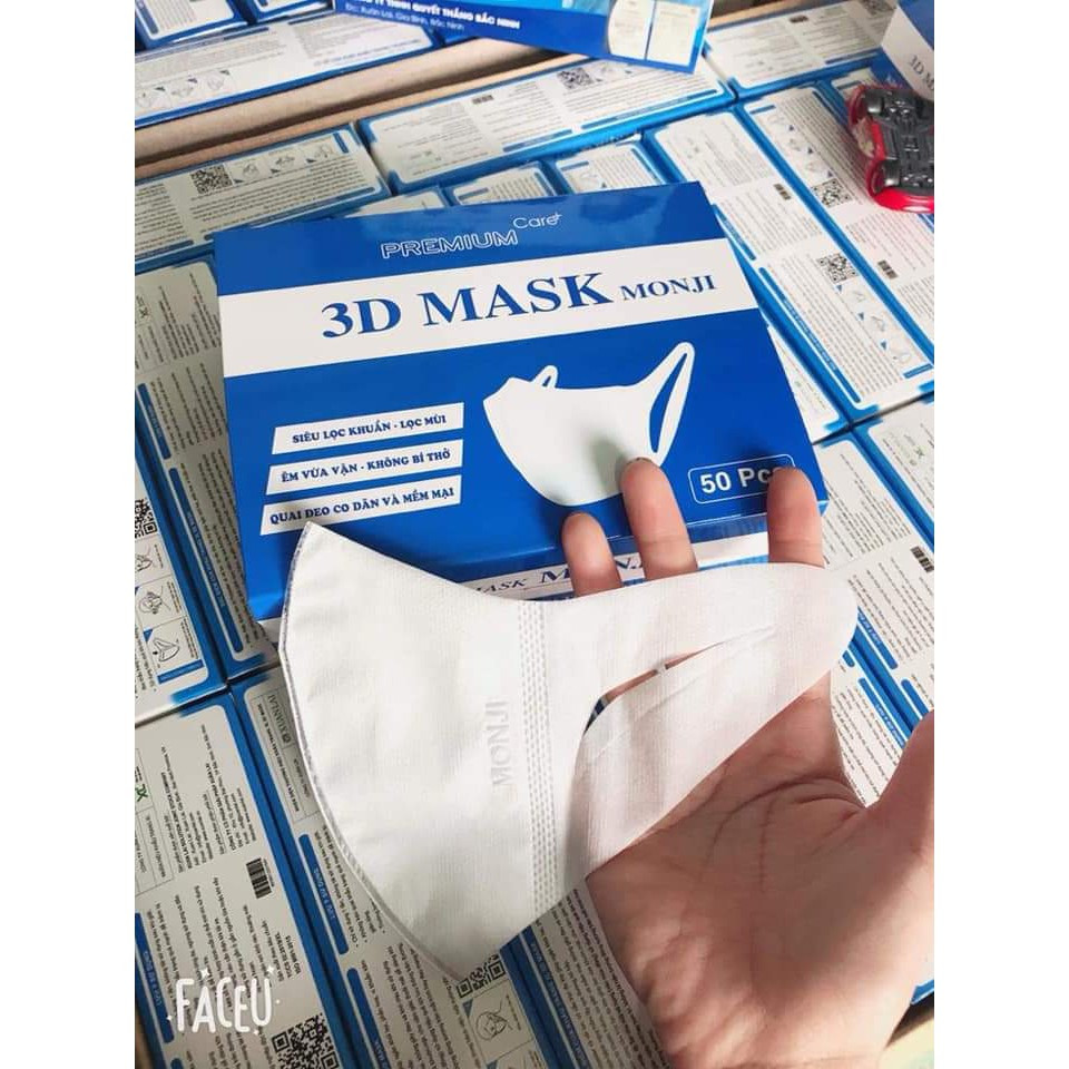 [HCM] Khẩu trang 3D mask MONJ hộp 50 cái Khẩu Trang Y Tế Khẩu Trang 3D Hàn Quốc