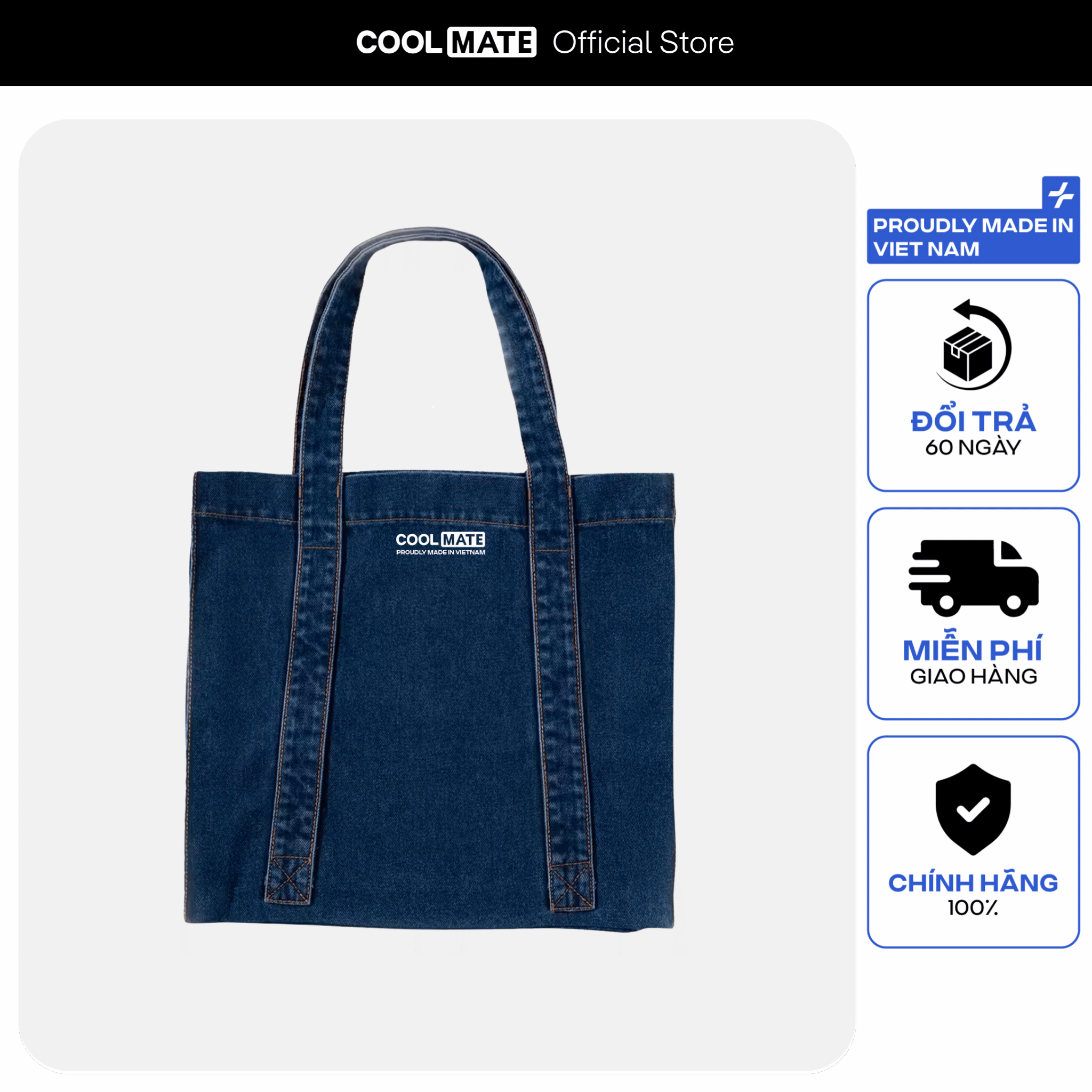 [SALE TẾT]Túi Tote Jean Denim - Thương hiệu Coolmate