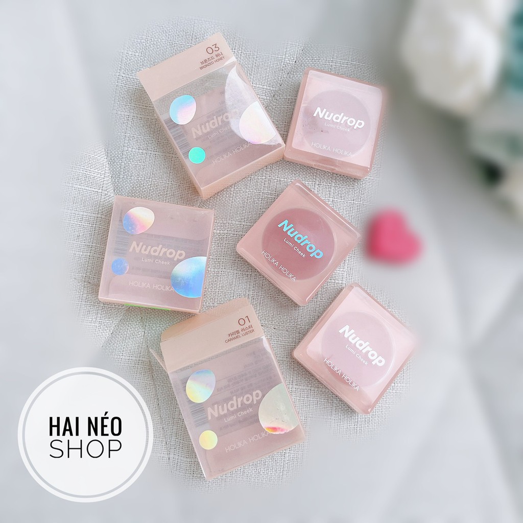 [Hcm]Má Hồng Thạch Nhũ Holika Holika Nudrop Lumi Cheek (Hàn Quốc)