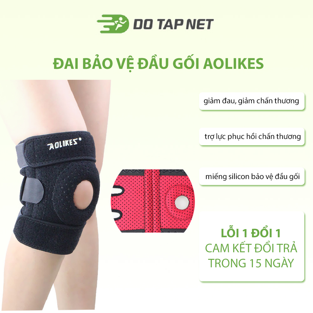 Đai Bảo Vệ Đầu Gối Aolikes Băng Quấn Gối Silicon Bảo Vệ Dây Chằng Phục Hồi Chấn Thương Hiệu Quả