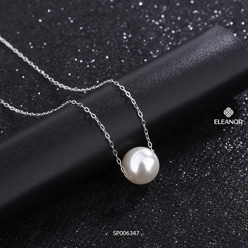 Dây chuyền nữ bạc 925 Eleanor Accessories vòng cổ bassic đính đá ngọc trai nhân tạo phụ kiện trang s