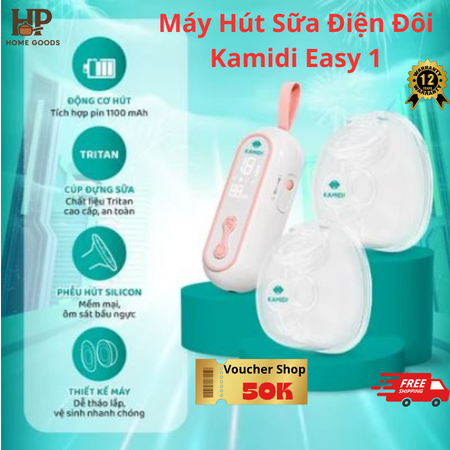 Máy Hút Sữa Điện Đôi Kamidi Easy 1 4 Chế Độ Sinh Học Tiện Lợi Cho Mẹ Pin 1100 mAh