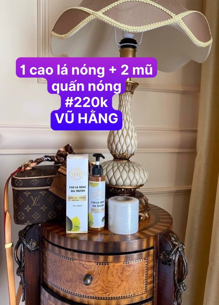 Combo Cao Lá Nóng Gia Truyền Giảm Eo Tan Mỡ Mờ Rạn Chai 200Ml Và 2 Mũ Quấn Nóng