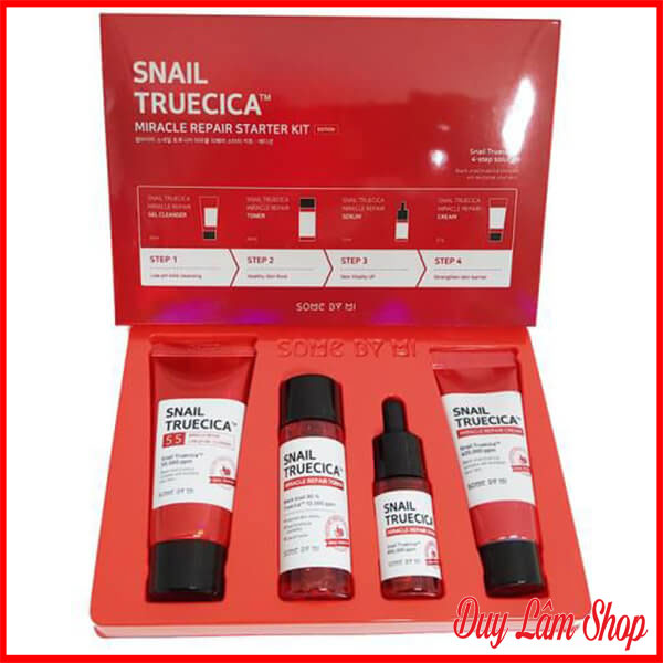 Bộ Dưỡng Da Some By Mi Snail Truecica Repair 4In1 – Đỏ