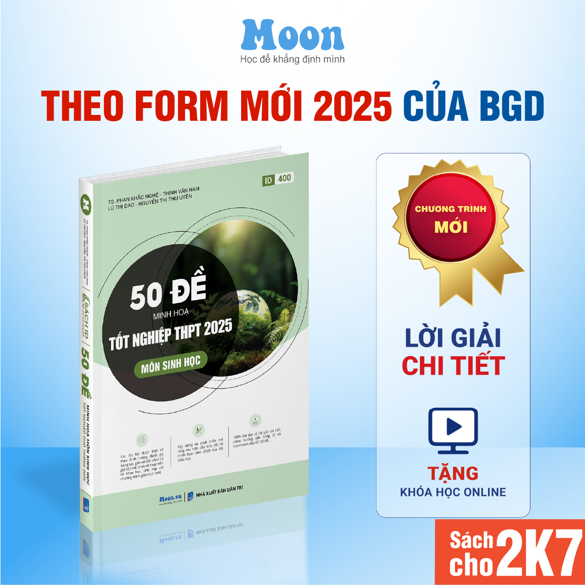 Bộ đề minh họa môn Sinh học 2025 Sách ID luyện đề thi môn Sinh thầy Phan Khắc Nghệ Moonbook
