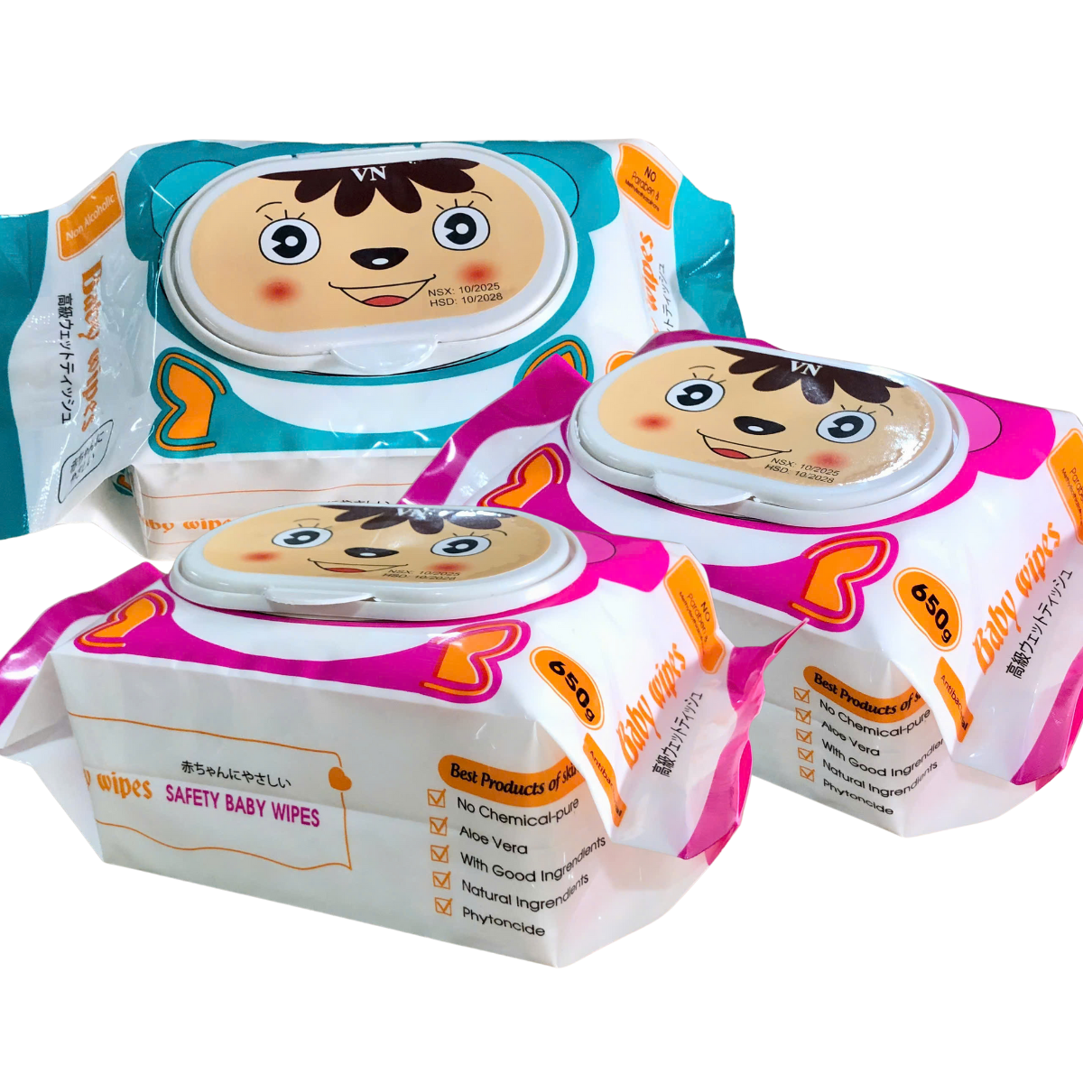 { Giá Sỉ } Thùng 10 Gói Khăn Ướt Baby Wipes 400Gr Không Mùi - Không Cồn - Không Paraben - Khổ Vải Lớn 18x24 - Mềm Mịn - An Toàn Cho Bé